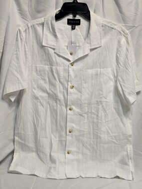 Premise Men's White Short Sleeve Camp Shirt